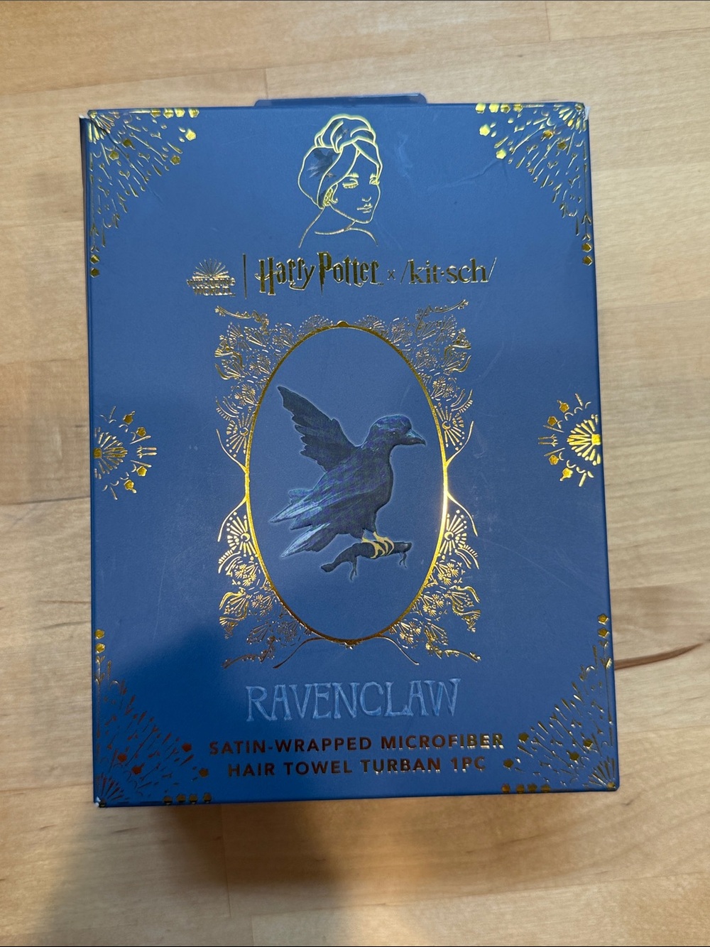 Kitsch Harry Potter Ravenclaw Satin-Wrapped Microfiber Hair Towel Turban - NW